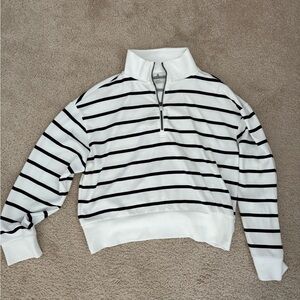 Striped Half-Zip Pullover